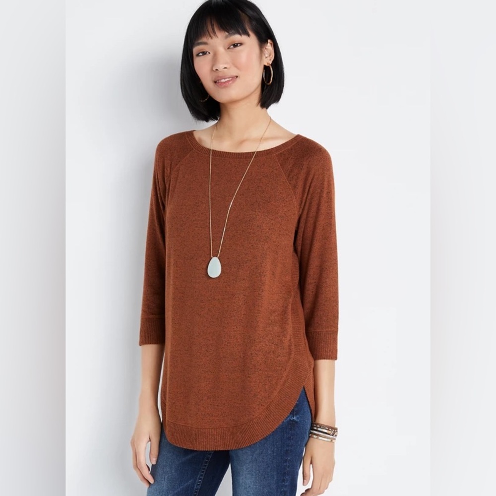 Maurices Women’s Brown Haven Cozy Crew Neck Sweatshirt Size XS